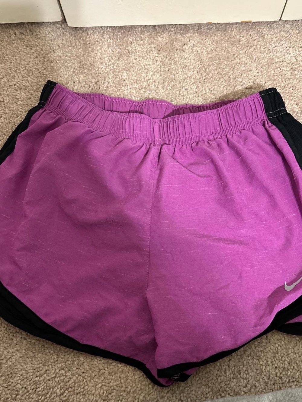 Nike Women's Magenta Athletic Shorts with Black Trim